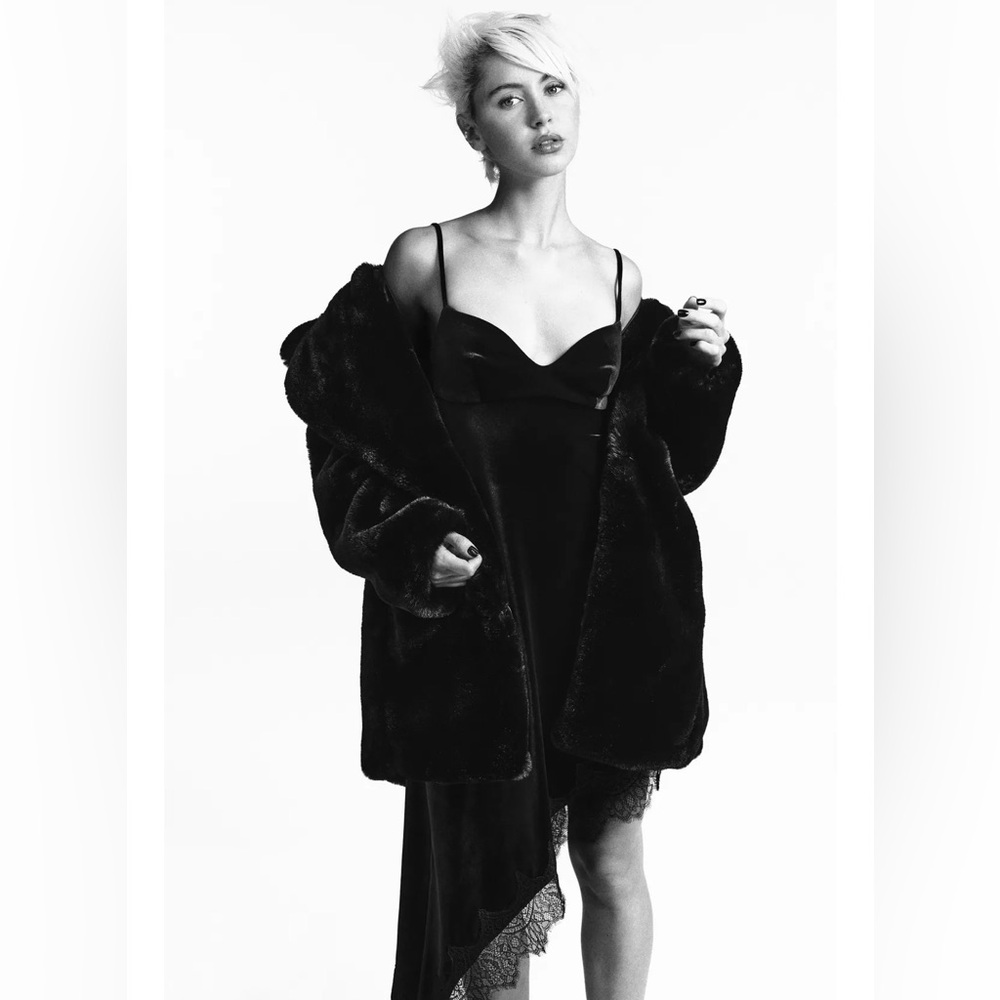 NWT Zara FAUX FUR COAT BLACK Teddy Jacket 1255 - Picture 2 of 5